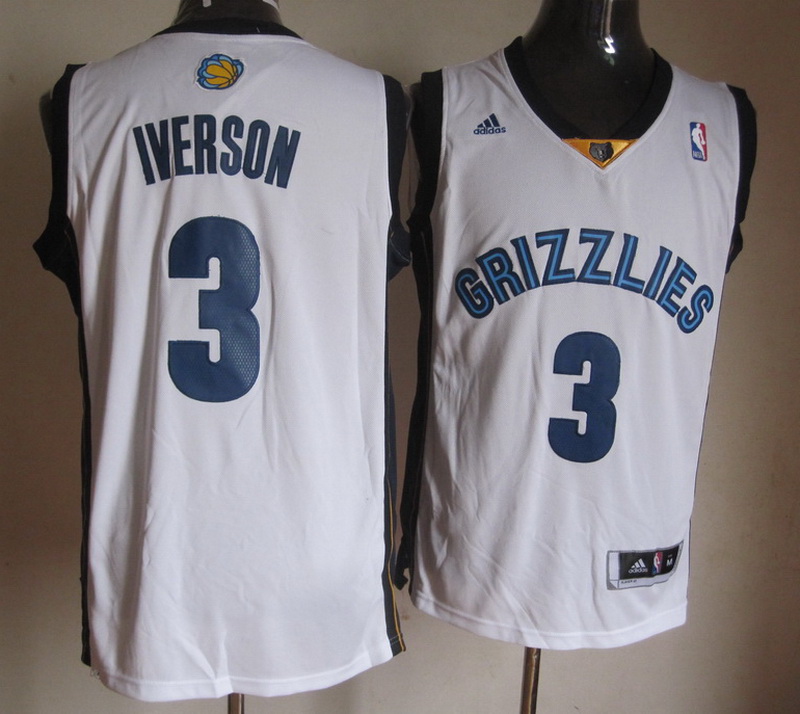 NBA Memphis Grizzlies 3 Allen Iverson New Revolution 30 Swingman Home White Jersey